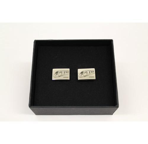 Engraved Cufflinks - Nickel Plated Metal